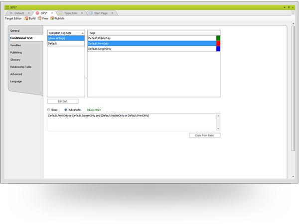 Figure 4. Sample advanced condition expression