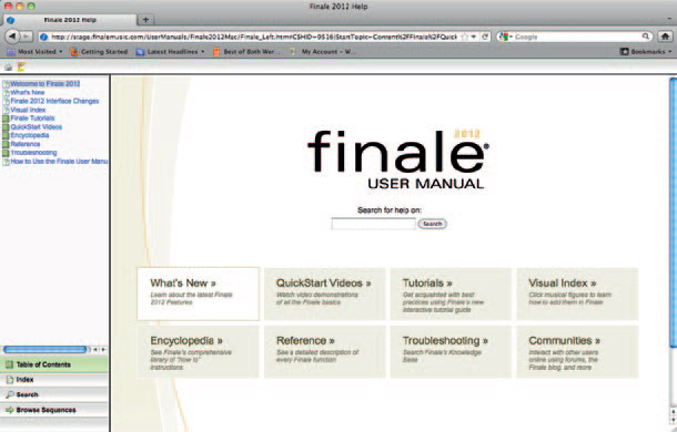 Finale Welcome Screen