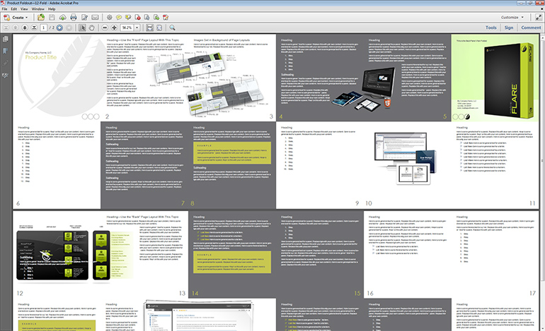 The 12-fold product foldout, generated as a PDF