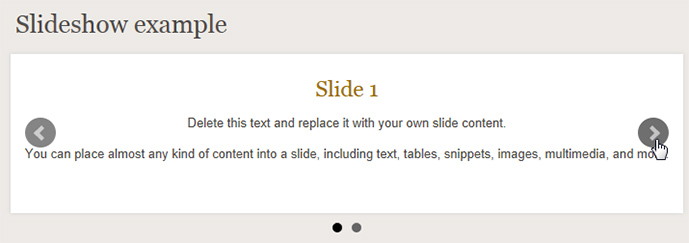 The same slide in generated online output