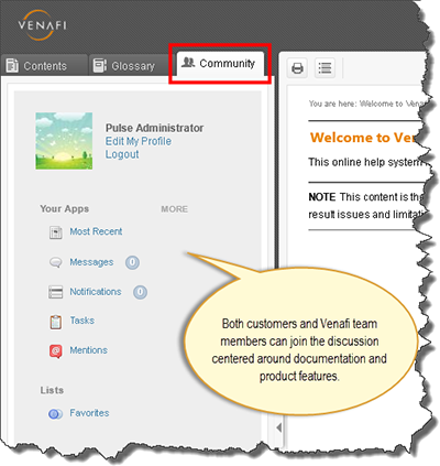 MadCap Pulse Embedded in Venafi's Online Help