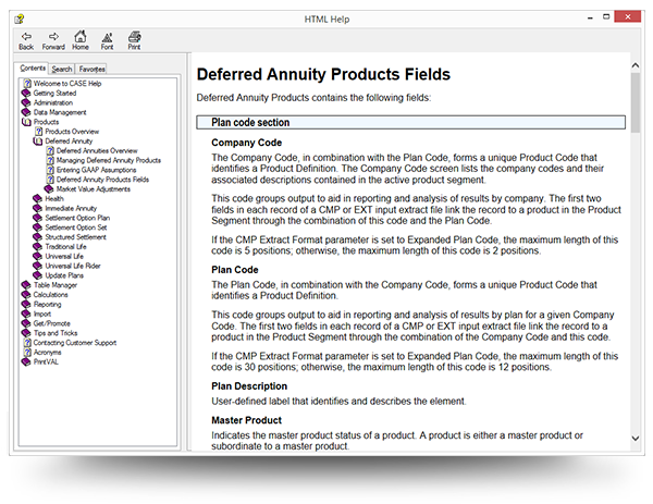 Screenshot of ARC HTML help