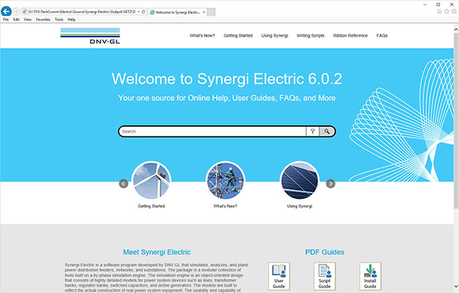 Screenshot of Synergy Electric's online help portal home page