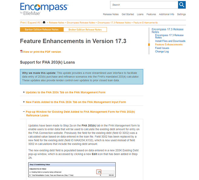 Encompass Release Notes