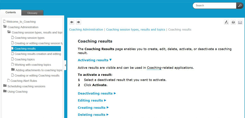 Screenshot of sample Verint Help topic