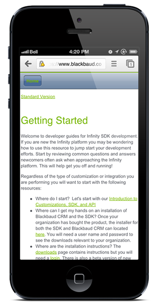 Blackbaud's Mobile WebHelp