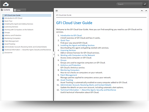 GFI Cloud User Guide in HTML5 WebHelp Format