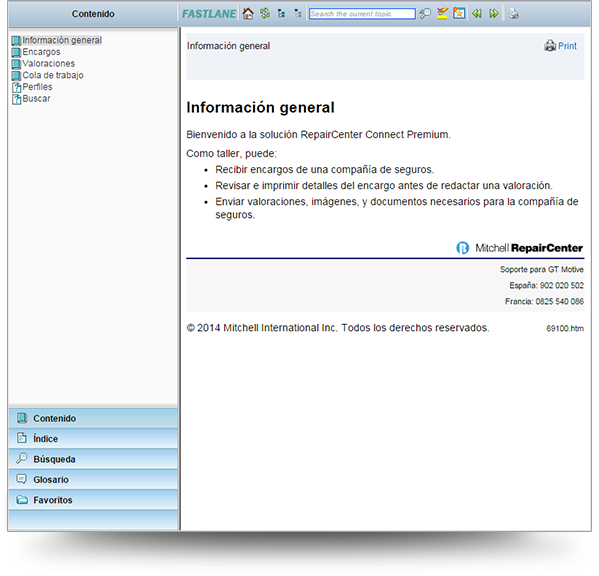 Screenshot of Mitchell help topic translated into Spanish