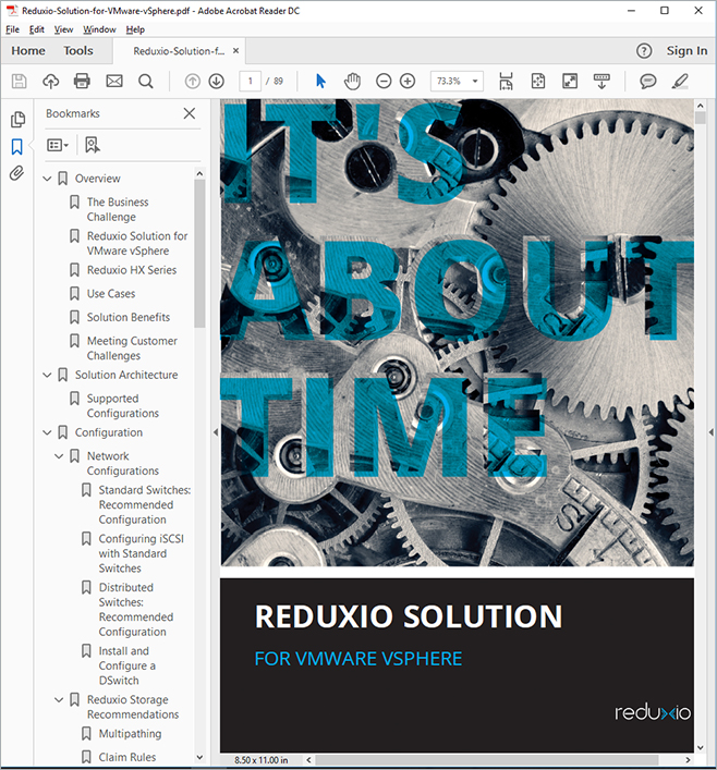 Photo of Cover Page and TOC of PDF Output, Created with MadCap Flare