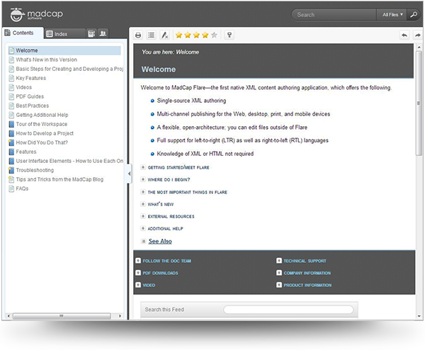 MadCap Flare's HTML5 Webhelp