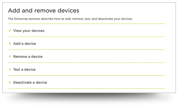 screenshot of collapsable list from xMatters online help