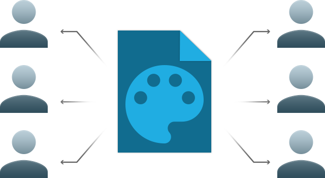 Diagram showing palette being shared between users