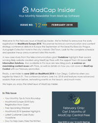 February 2018 MadCap Insider